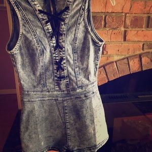Denim romper